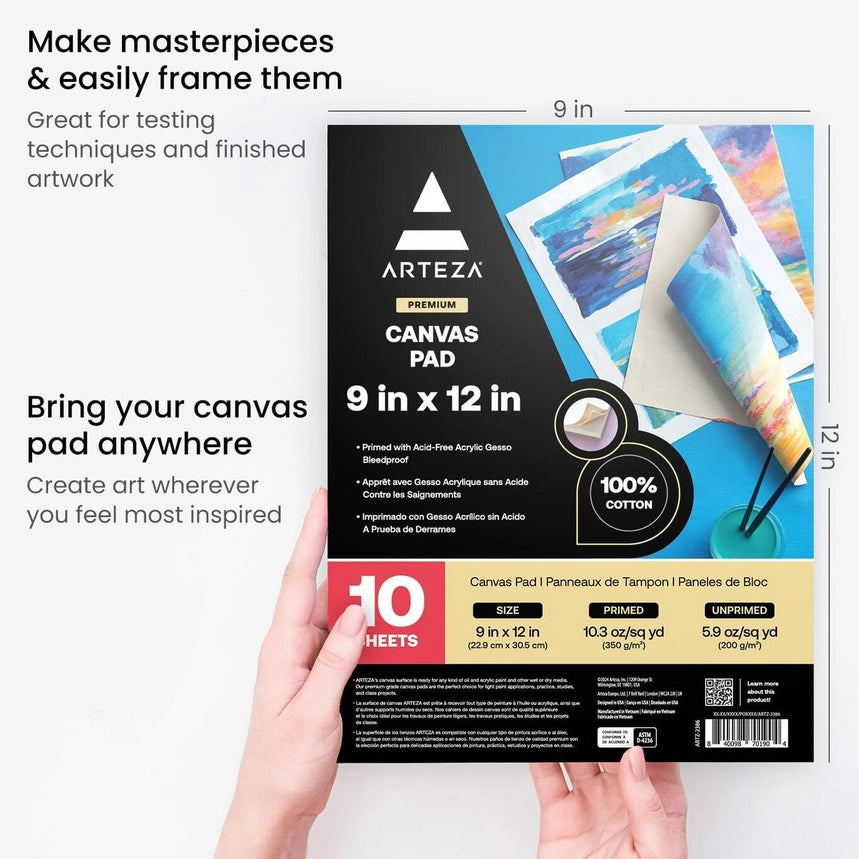 Arteza® Canvas Pad 2-Pack, 9" X 12"