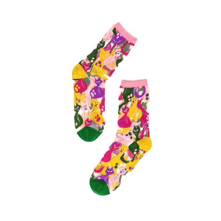 Calcetines deportivos transparentes Dopamine Cats