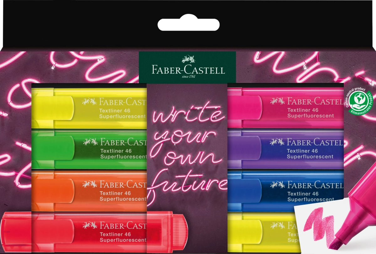 Textliner 46 Neon Highlighters - Wallet of 8
