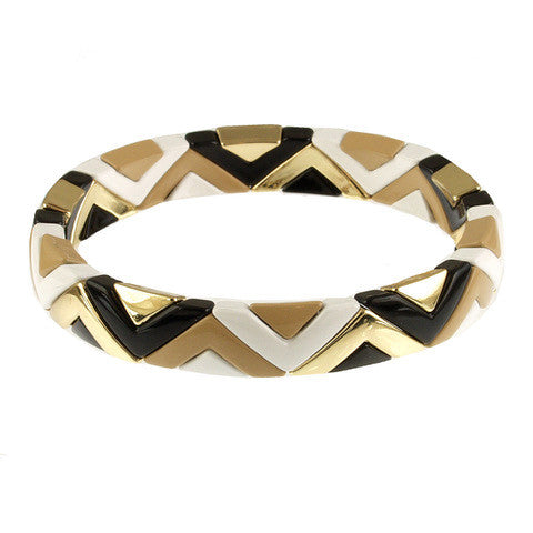 Zigzag Neutrals Stretch Bracelet