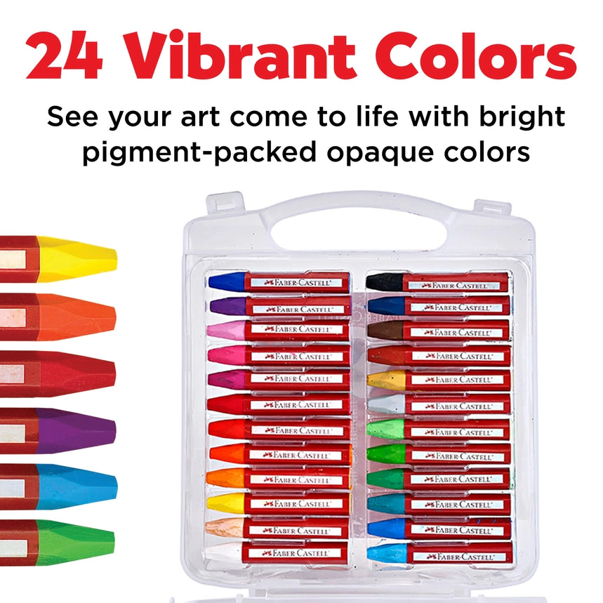 24 Oil Pastels in Storage Case For Kids