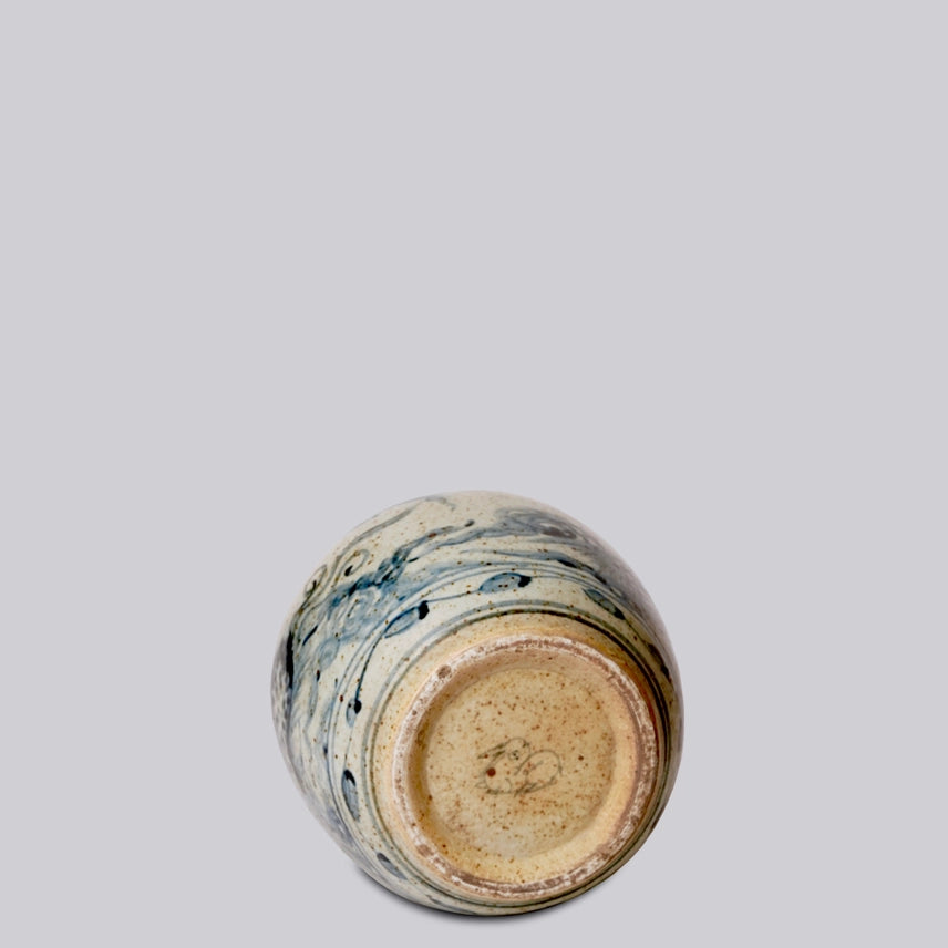 Rustic Porcelain Phoenix Small Round Vase