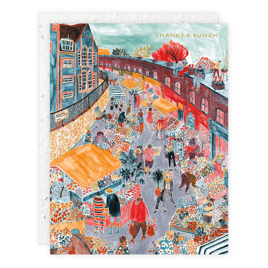 Carte de vœux d'anniversaire à planter avec enveloppe et fraises