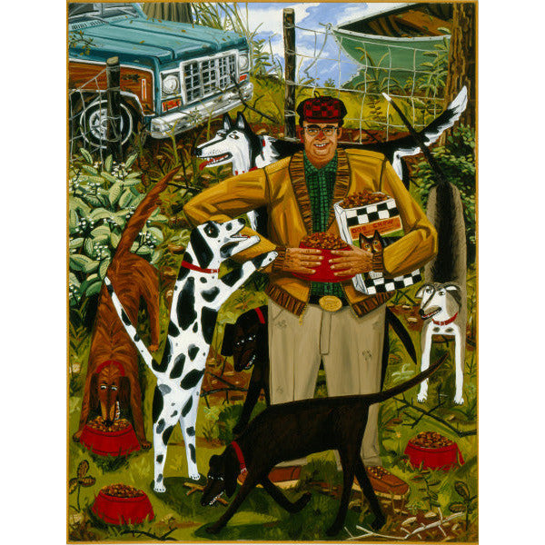 Carte postale Nourrir les chiens Bates