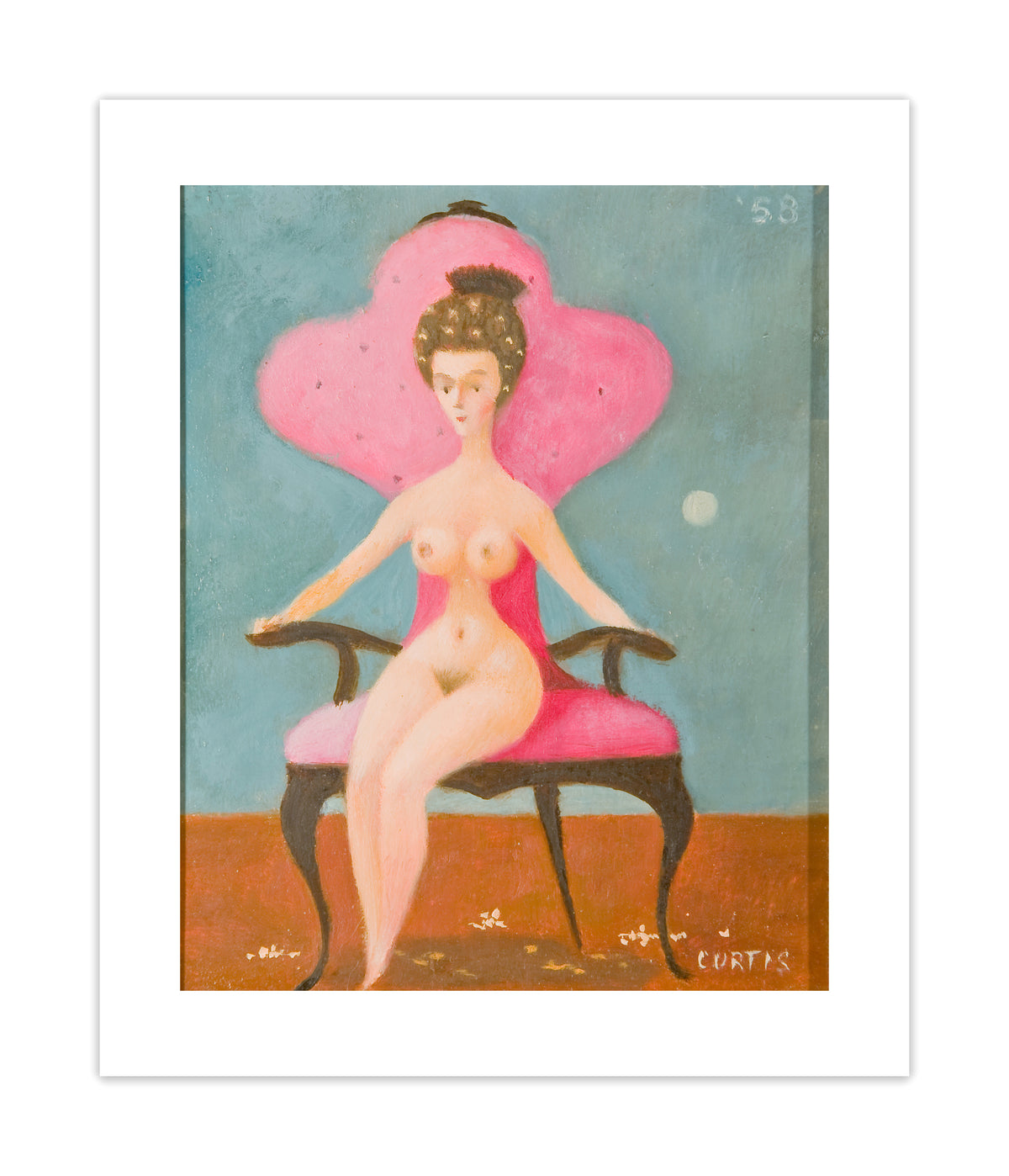 Philip C. Curtis &quot;Untitled (Seated Nude in Pink Chair)&quot; Print