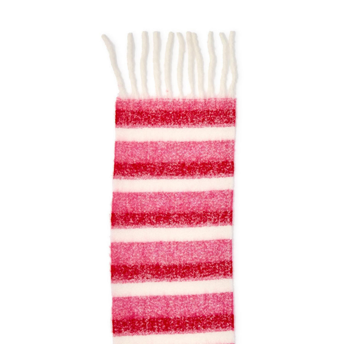 Écharpe à rayures joyeuses avec franges 