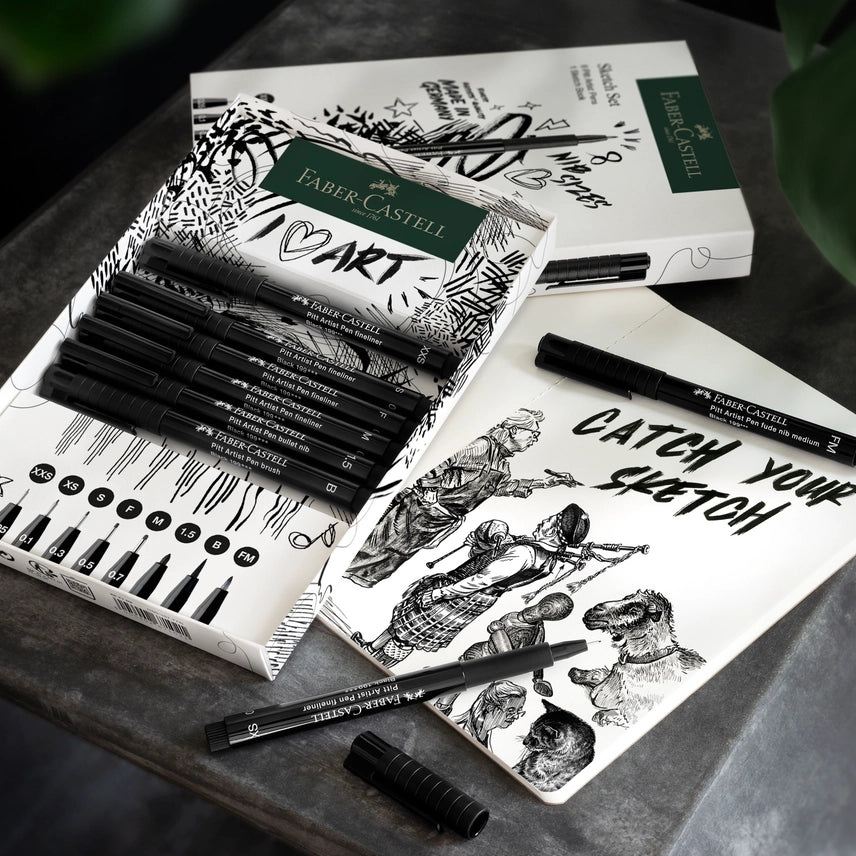 Set de regalo de bolígrafo y cuaderno de bocetos Pitt Artist