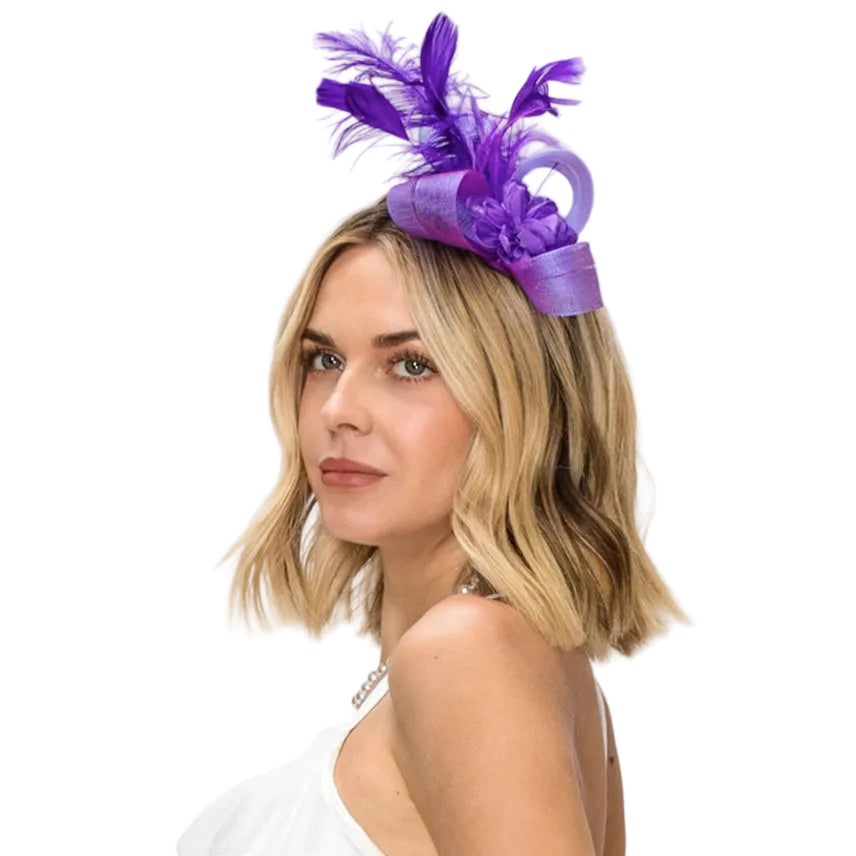 Mesh Flower + Feather Fascinators