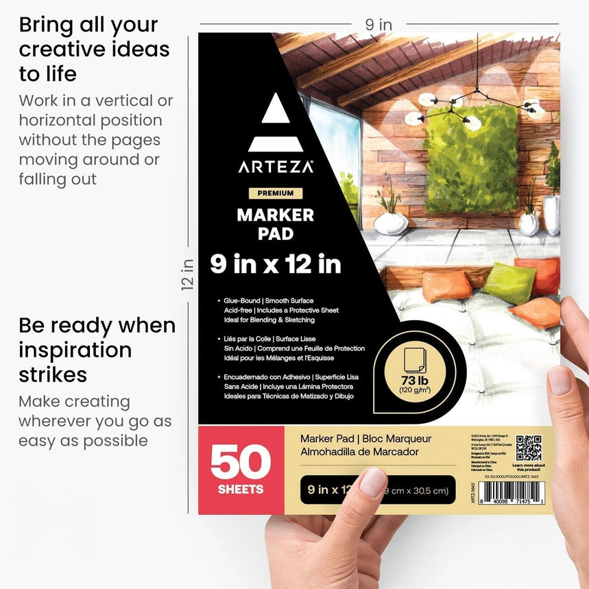 Arteza® Marker Paper Pad 2-Pack, 9" X 12"