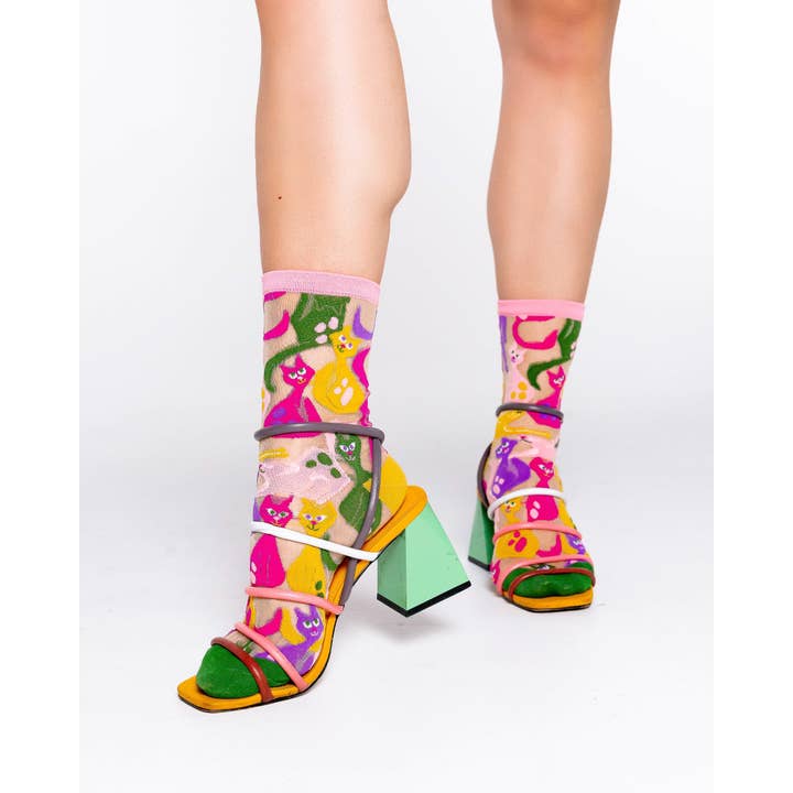 Calcetines deportivos transparentes Dopamine Cats