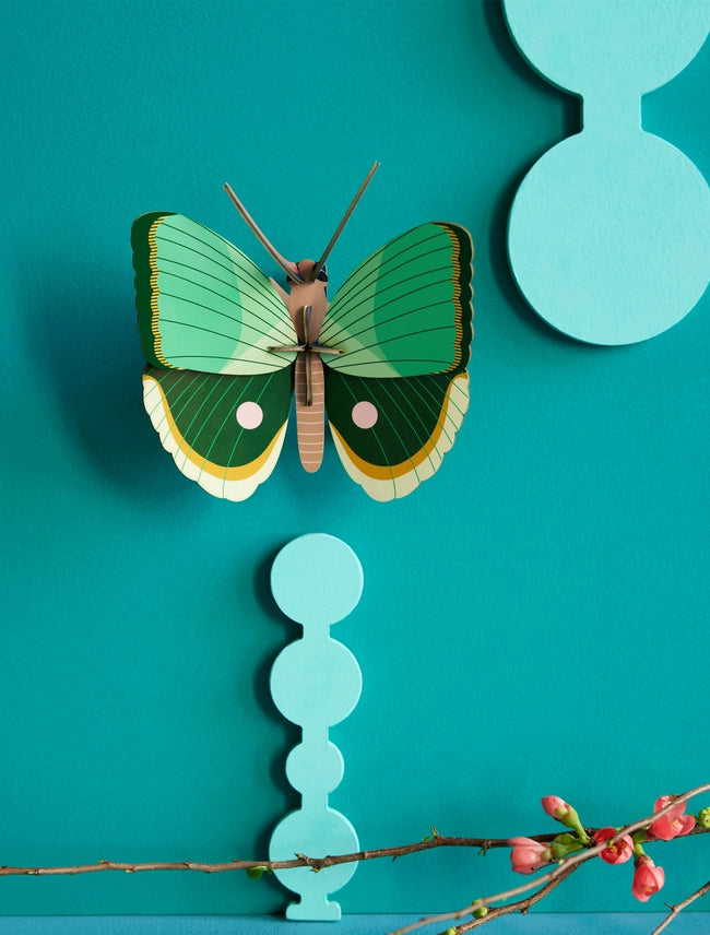 Décoration murale papillon bleu cuivre + kit de construction