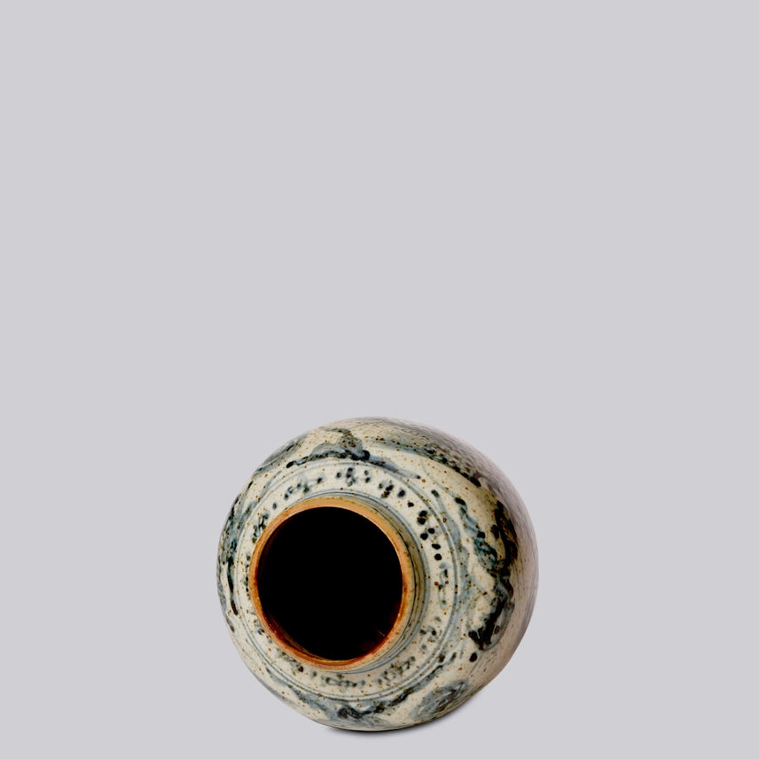 Rustic Porcelain Phoenix Small Round Vase