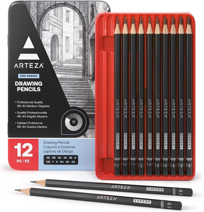 Arteza® Pro Series Drawing Pencils Set, 12 Pc.