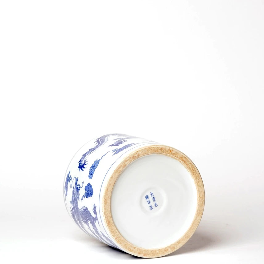 Blue + White Dancing Dragons Cachepot