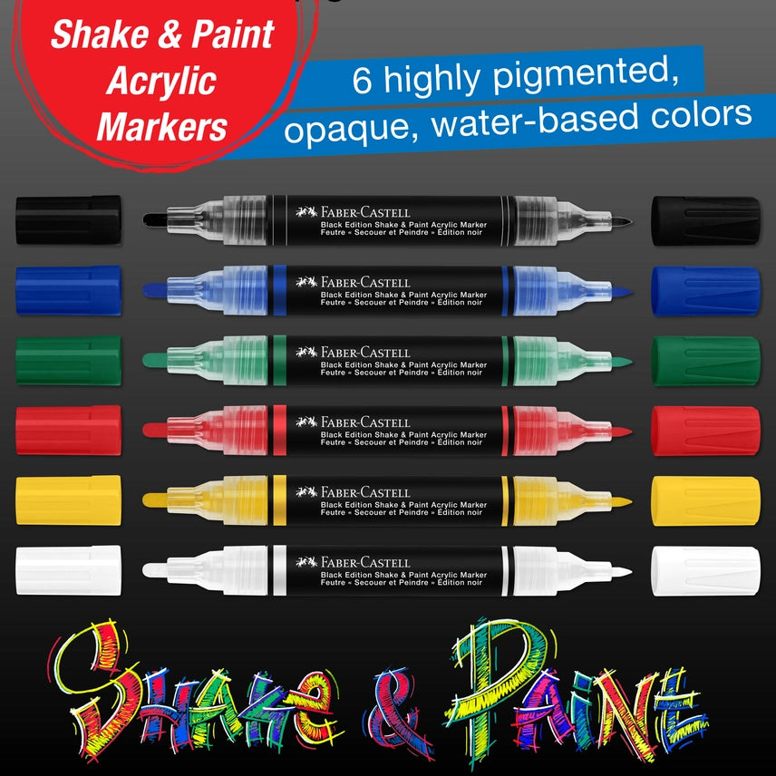 Shake &amp; Paint Acrylic Markers Set of 6 in Classic Colors
