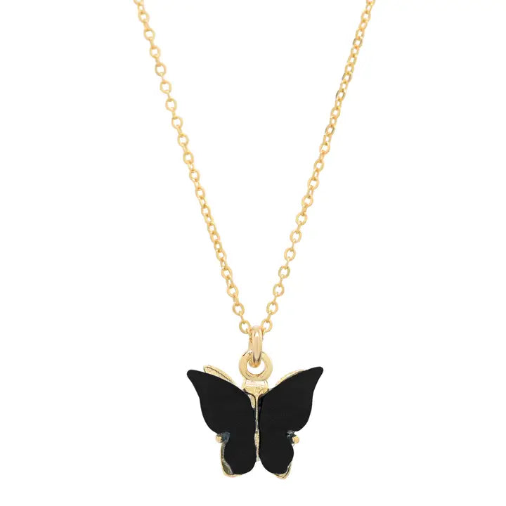 Black Butterfly Necklace