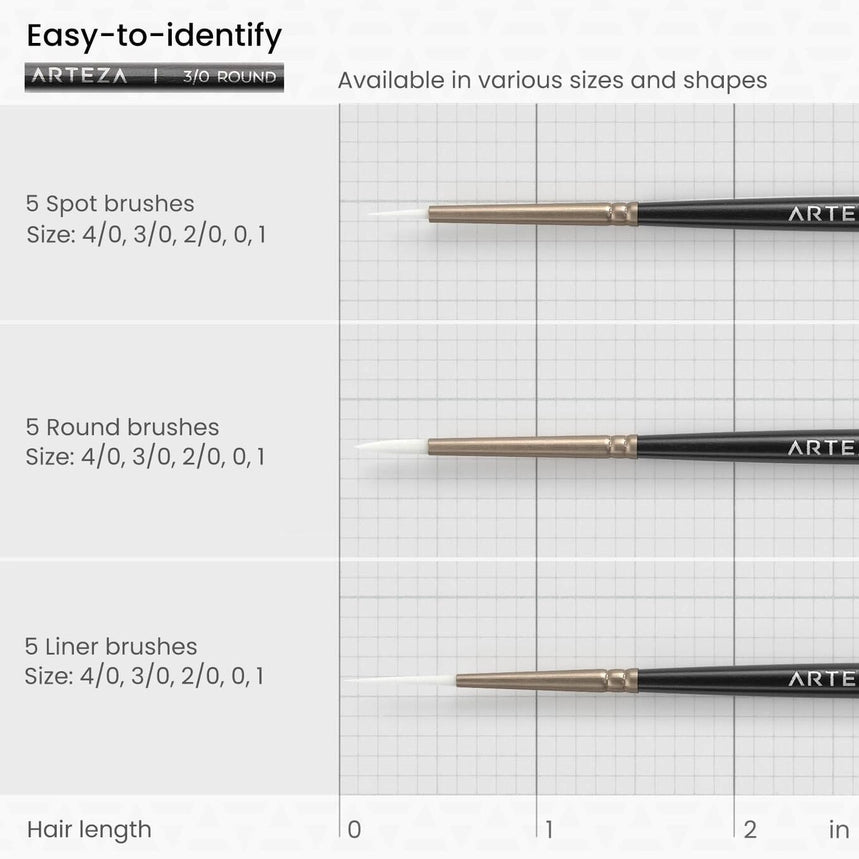 Arteza® Detail Paint Brushes Set, 15 Pc.