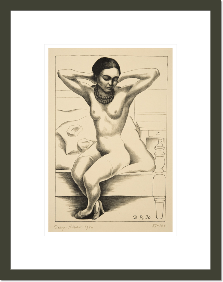 Diego Rivera &quot;Desnuda sentada con brazos en alto (Frida Kahlo) (Seated nude with raised arms)&quot; Made-to-Order Print