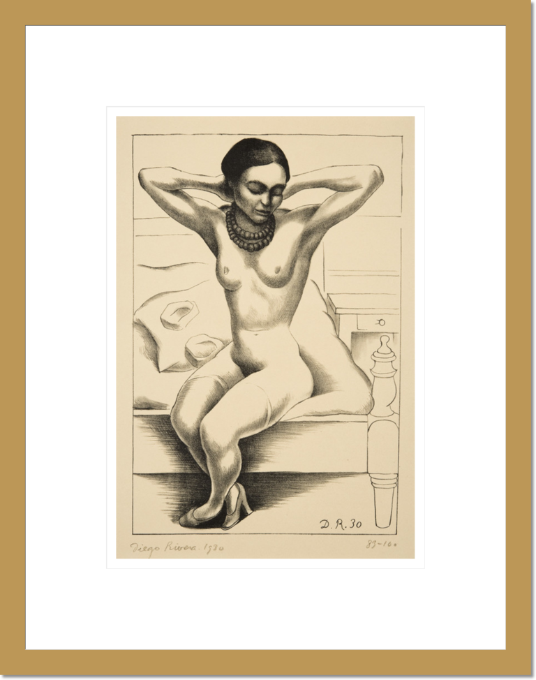 Diego Rivera &quot;Desnuda sentada con brazos en alto (Frida Kahlo) (Seated nude with raised arms)&quot; Made-to-Order Print