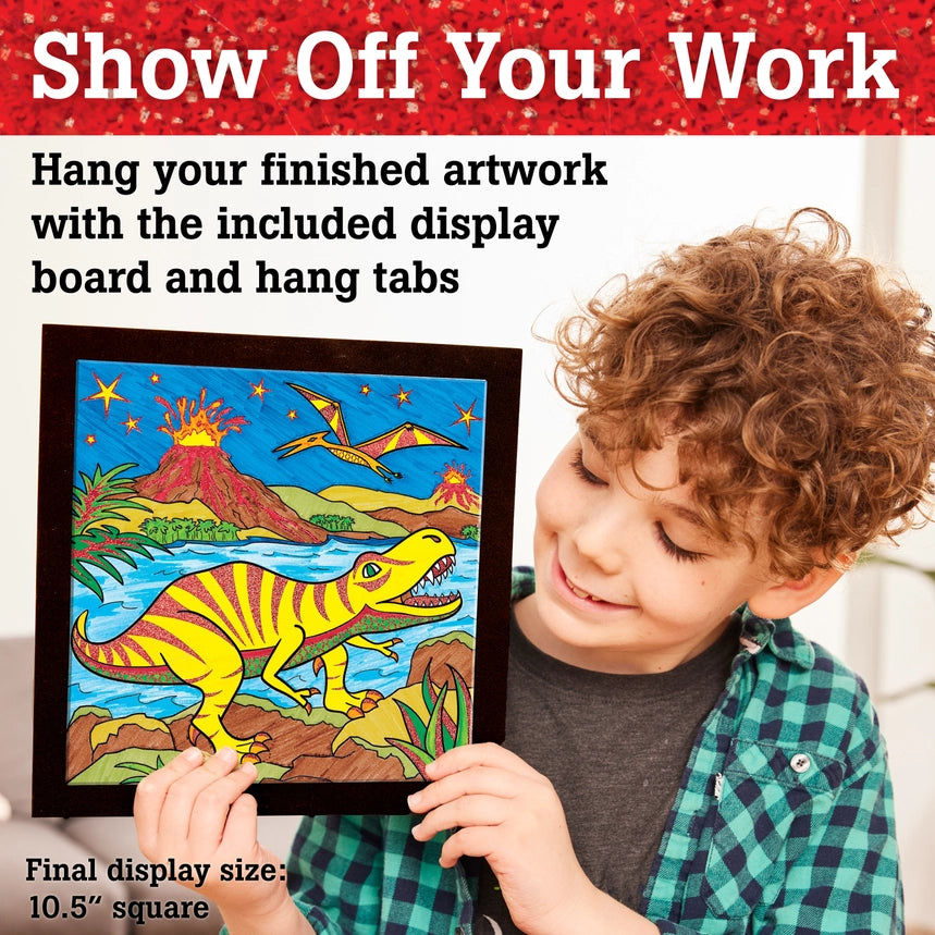 Marker Color By Number T-Rex Foil Fun Kit