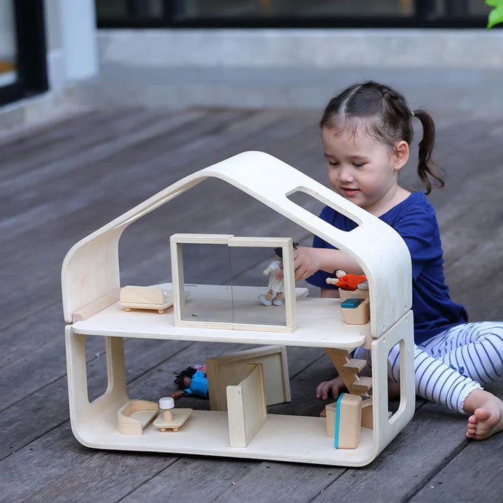 Contemporary Dollhouse + Furniture Set