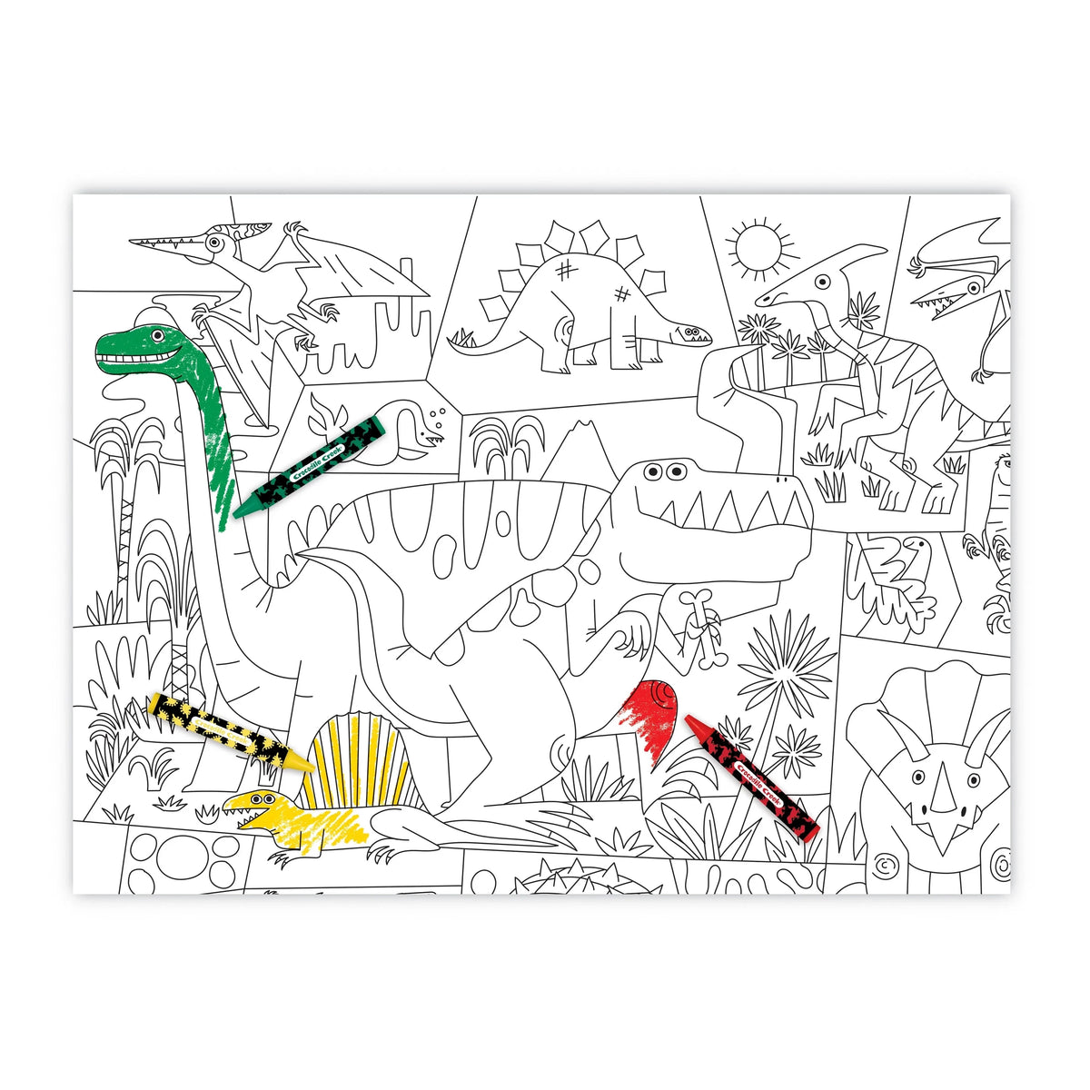 Red Dinosaur Coloring Poster