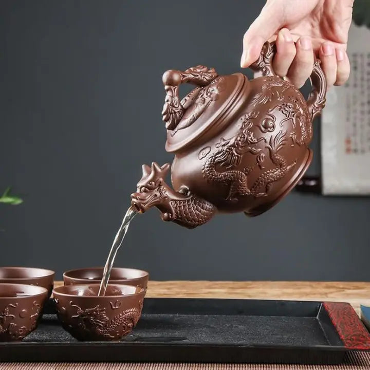 Tetera china Yi Xing con forma de dragón