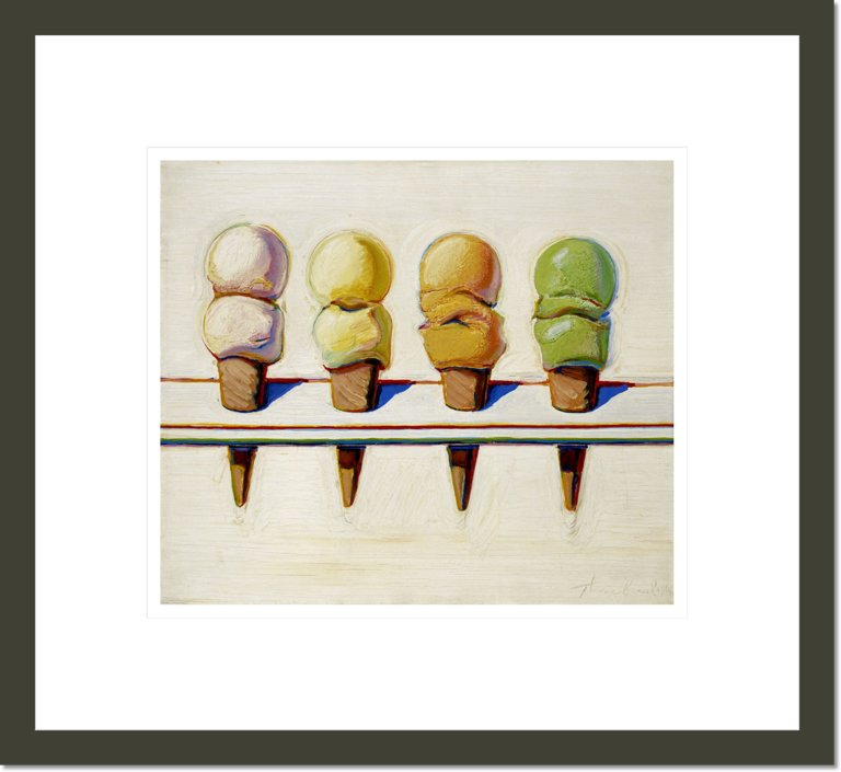 Wayne Thiebaud &quot;Four Ice Cream Cones&quot; Made-to-Order  Print