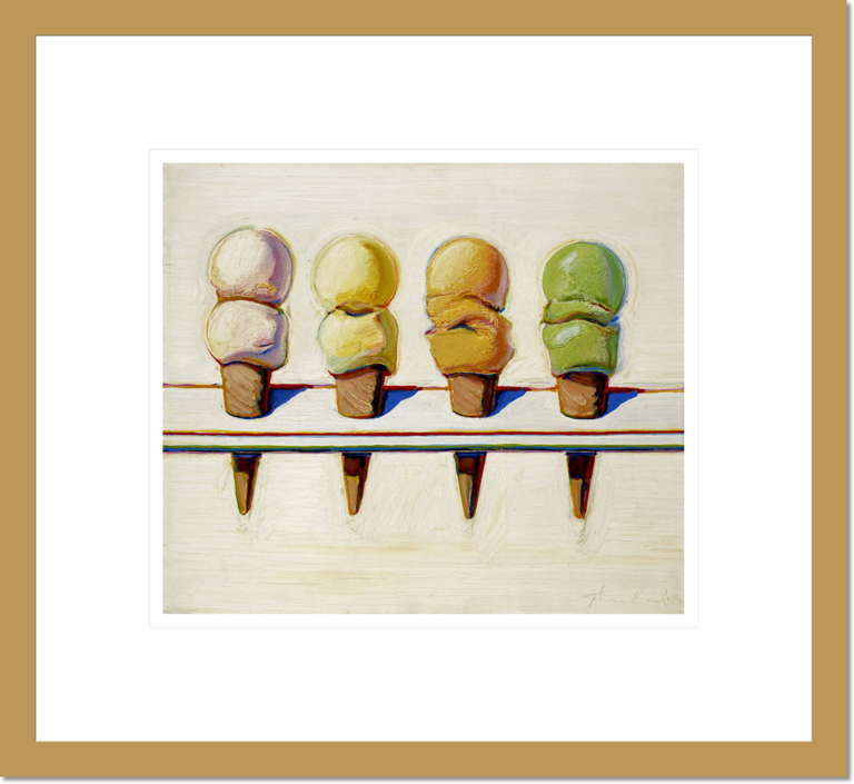 Wayne Thiebaud &quot;Four Ice Cream Cones&quot; Made-to-Order  Print