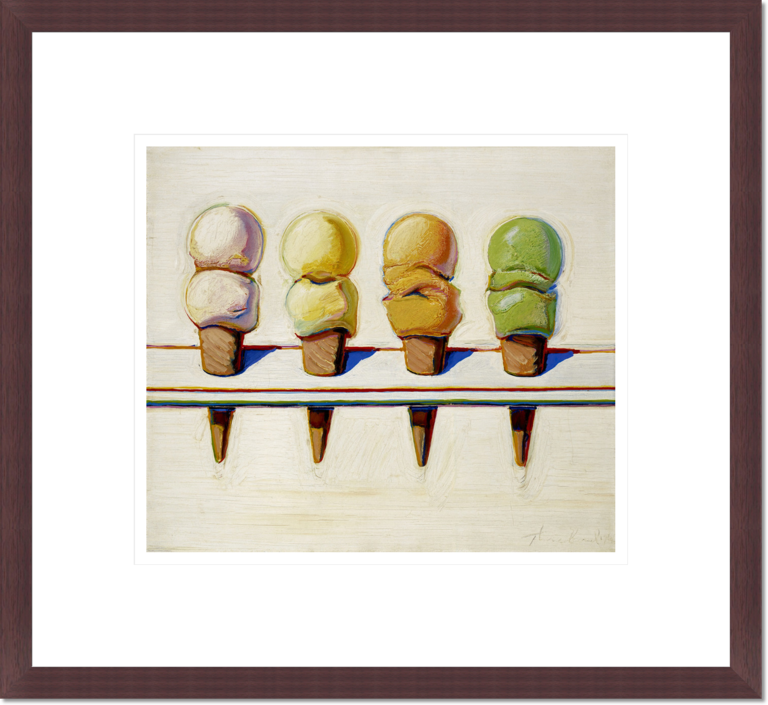 Wayne Thiebaud &quot;Four Ice Cream Cones&quot; Made-to-Order  Print