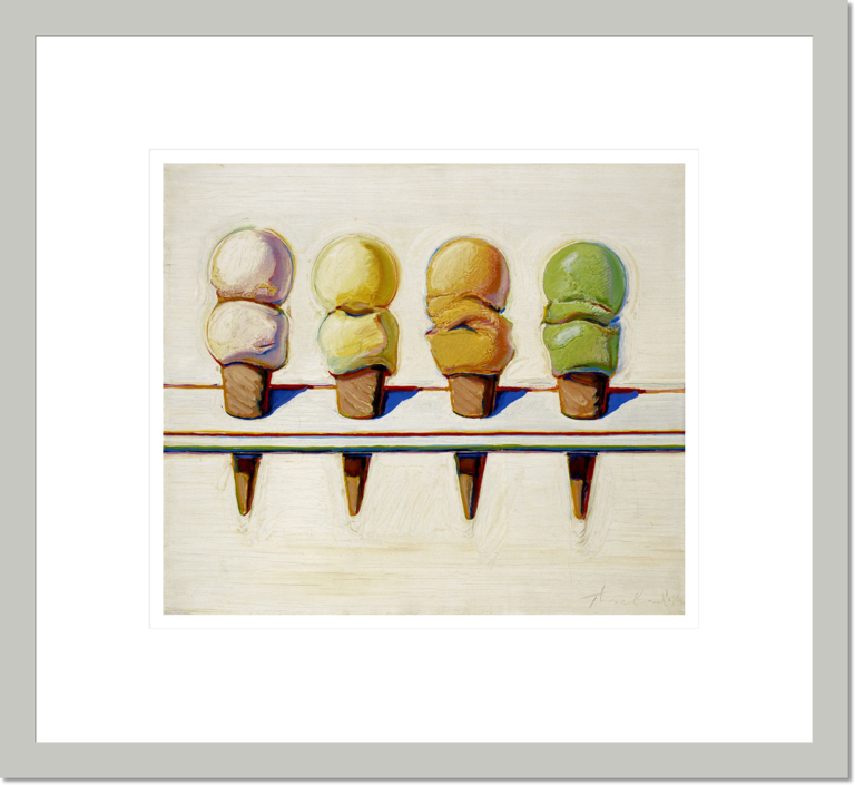 Wayne Thiebaud &quot;Four Ice Cream Cones&quot; Made-to-Order  Print