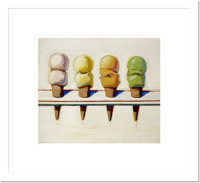 Wayne Thiebaud &quot;Four Ice Cream Cones&quot; Made-to-Order  Print