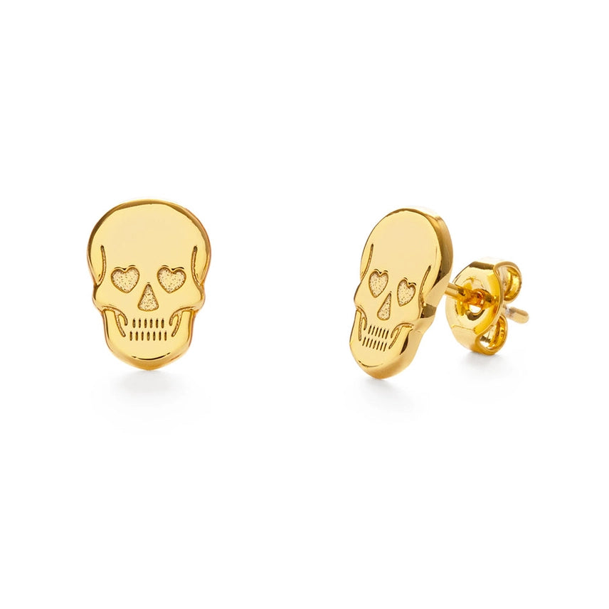 Aretes de calavera de azúcar mexicana