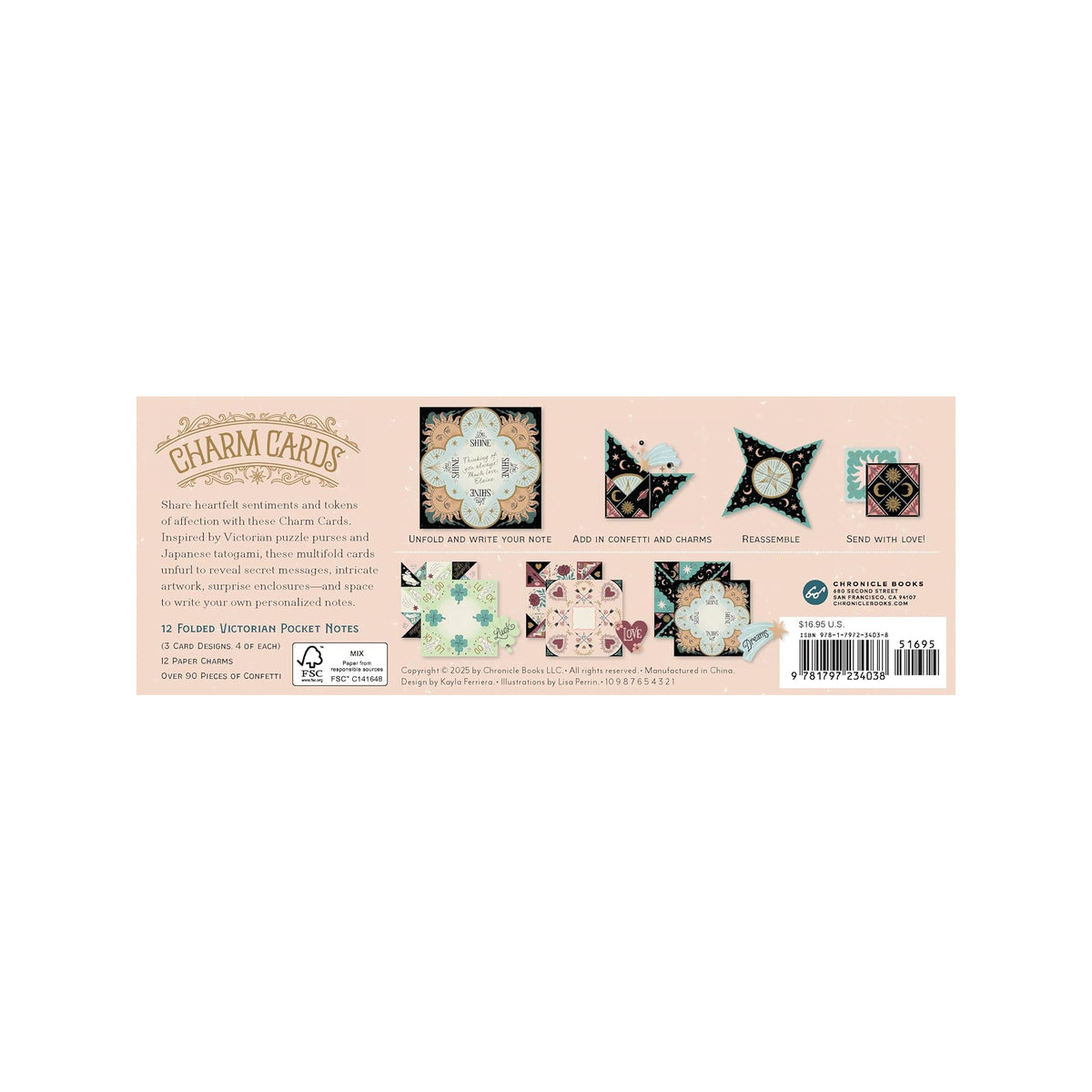 Luck, Love &amp; Dreams Charm Cards: 12 Folded Victorian Pocket Notes
