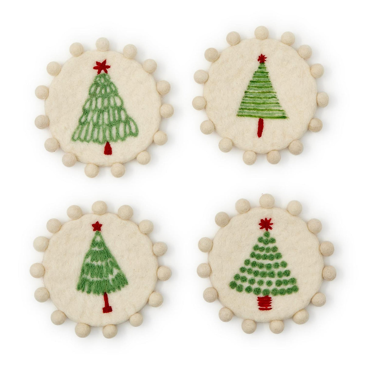 Ensemble de sous-verres faits main pour Noël 