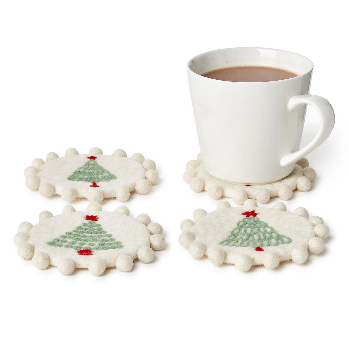 Ensemble de sous-verres faits main pour Noël 