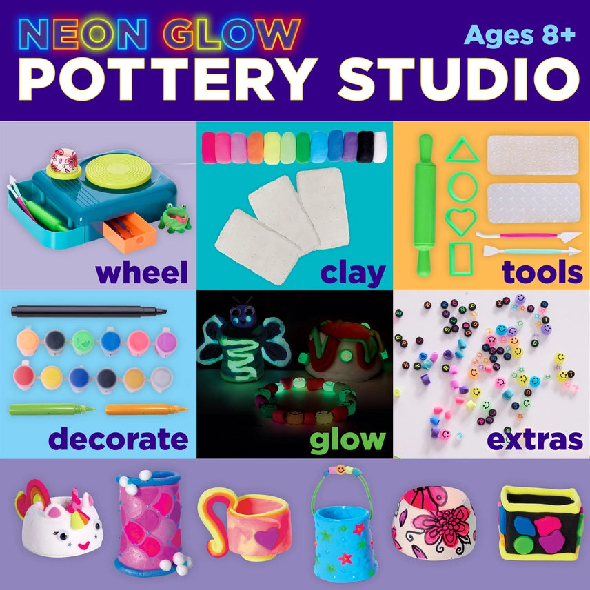 Neon Glow Pottery Studio Craft Kit