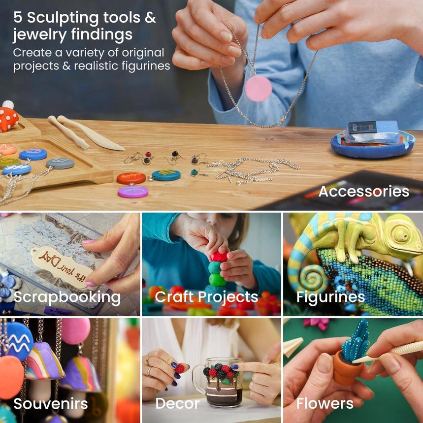 Arteza® Oven Bake Clay, Tools, & Accessories Set, 42 Colors