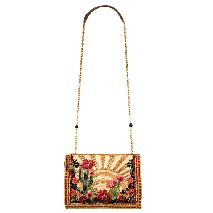 Mary Frances Desert Sunrise Beaded Crossbody Bag