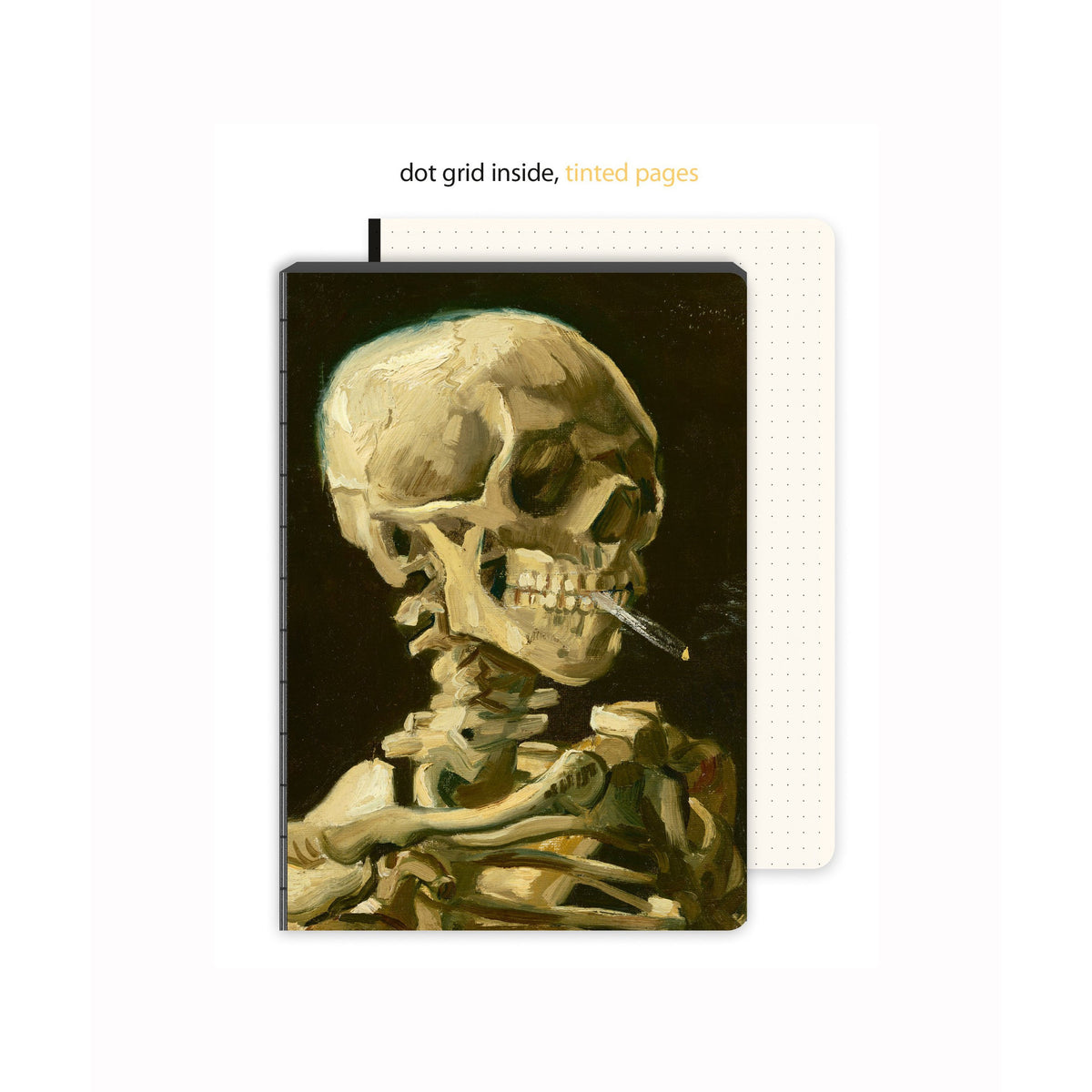 Van Gogh Skeleton with Burning Cigarette Dot Journal