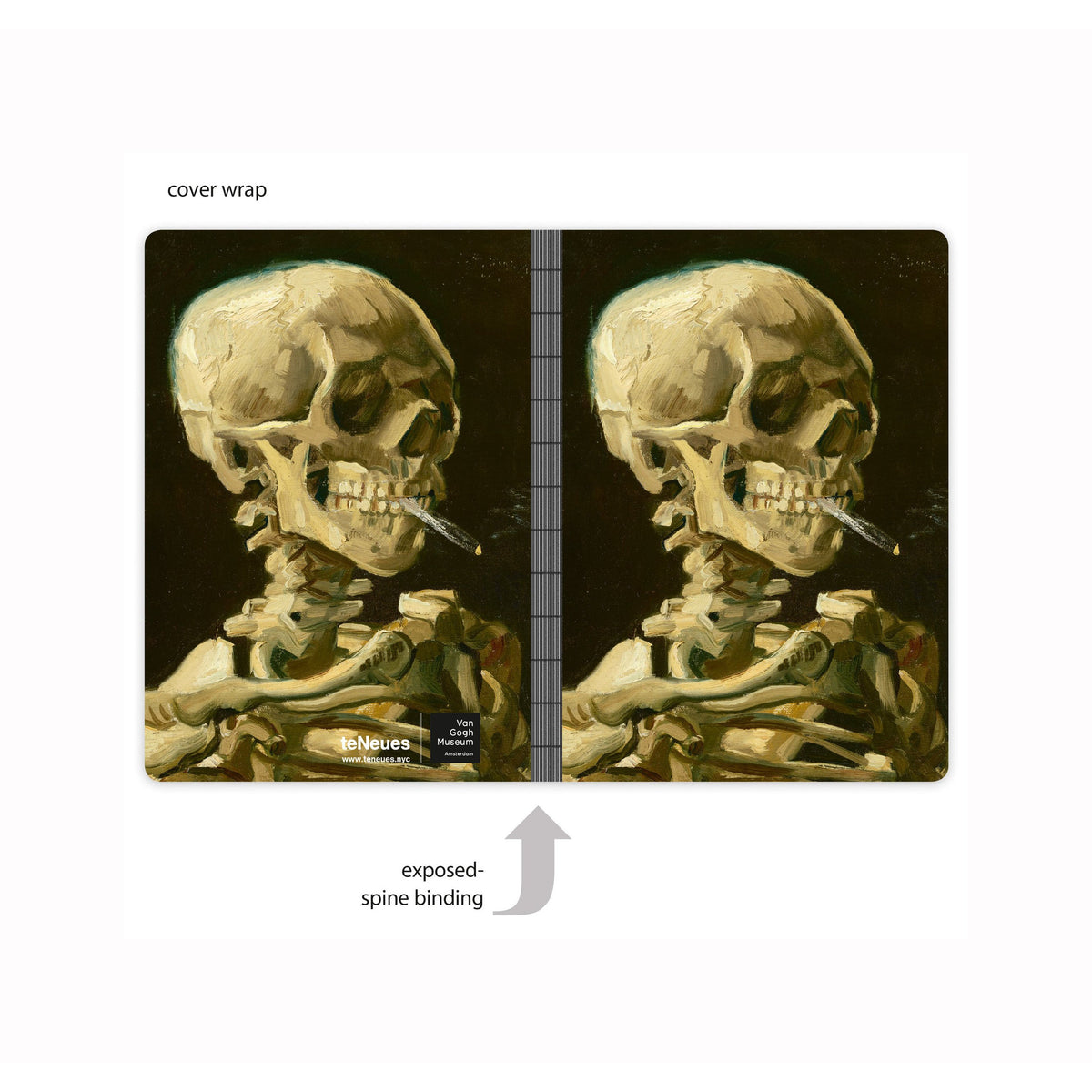 Van Gogh Skeleton with Burning Cigarette Dot Journal
