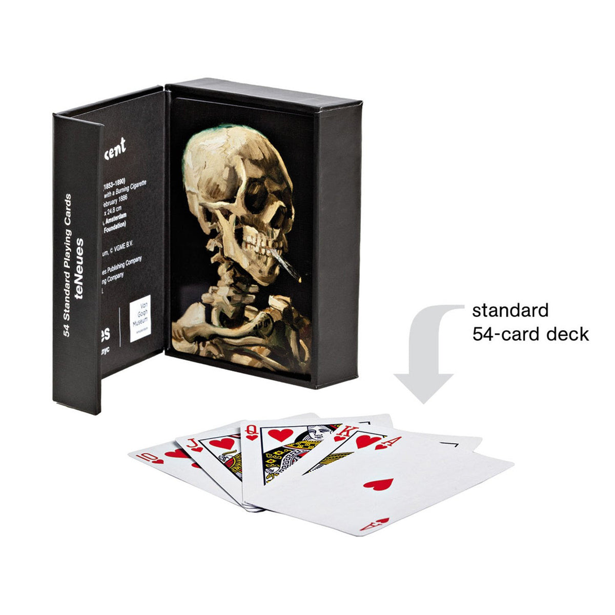 Van Gogh Skeleton with Burning Cigarette Playing Cards