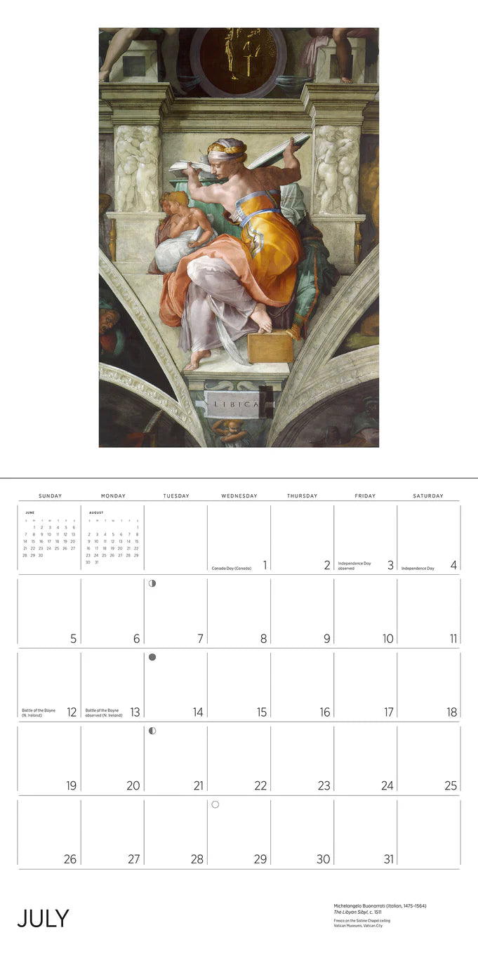 Calendrier mural Michel-Ange 2026