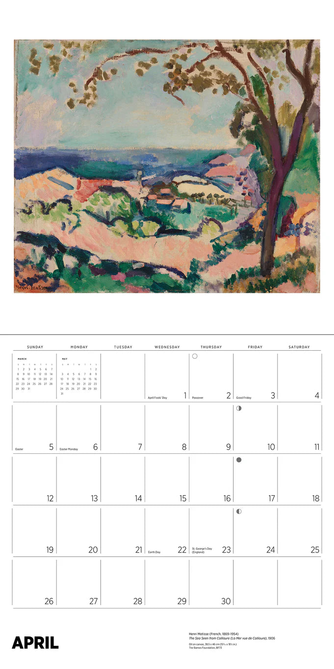 Calendario de pared de Henri Matisse 2026