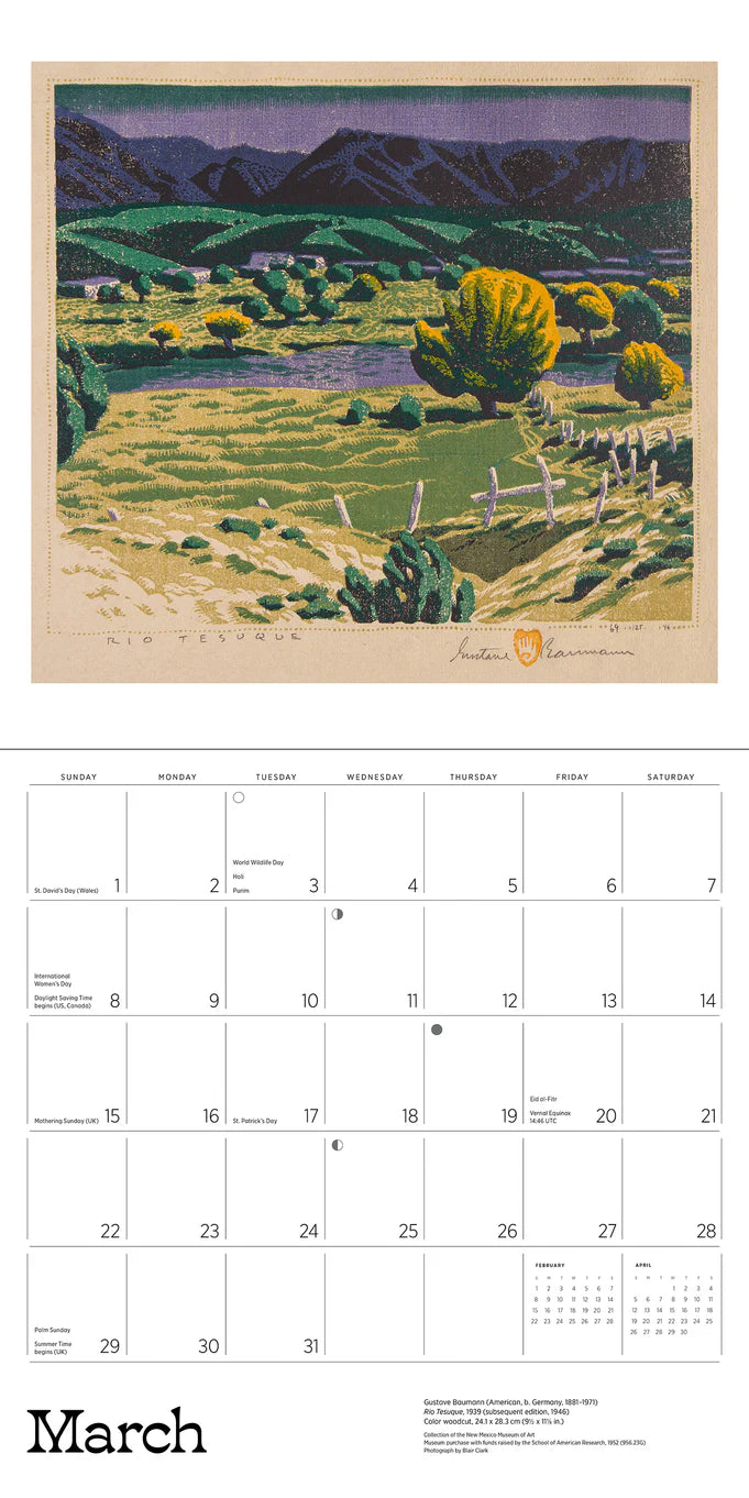 Un mundo pequeño y tranquilo: el arte de Gustave Baumann (Calendario de pared 2026)