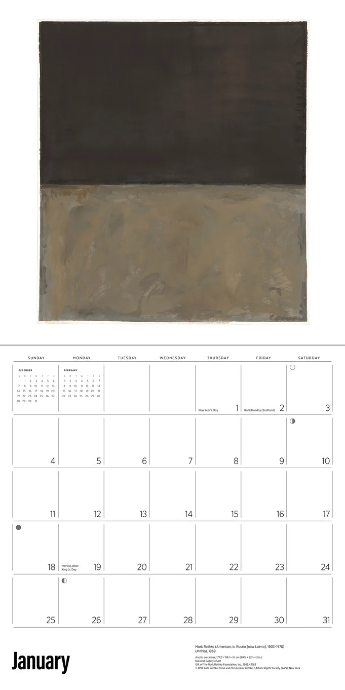 Calendrier mural Rothko 2026