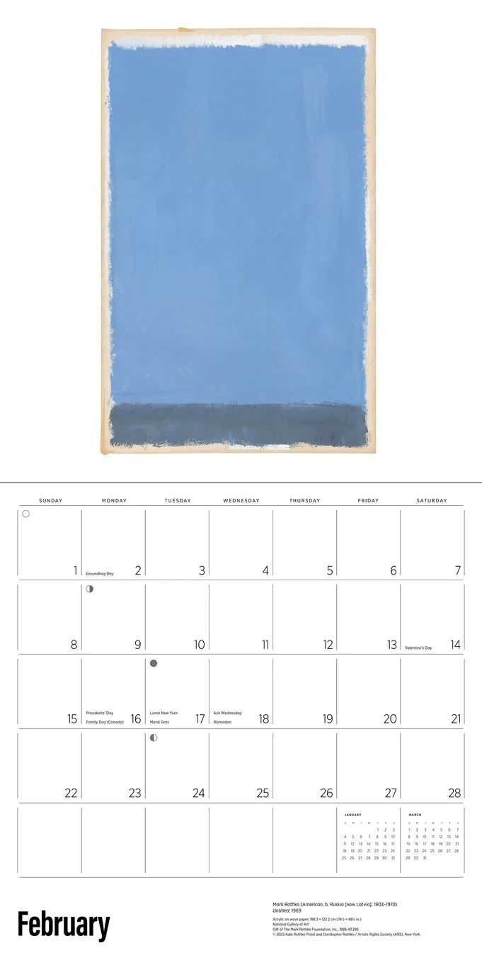 Calendrier mural Rothko 2026
