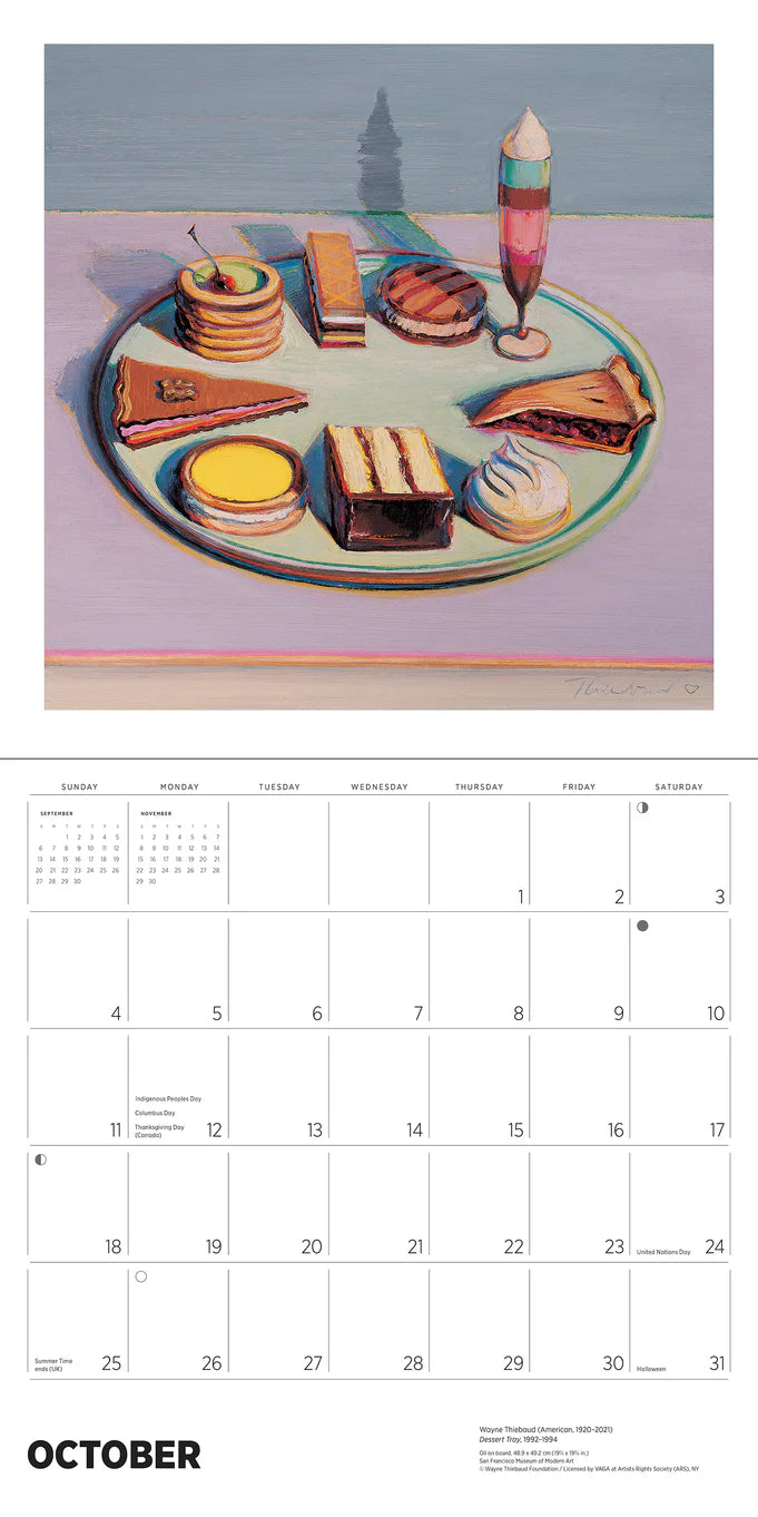 Calendrier mural 2026 de Wayne Thiebaud