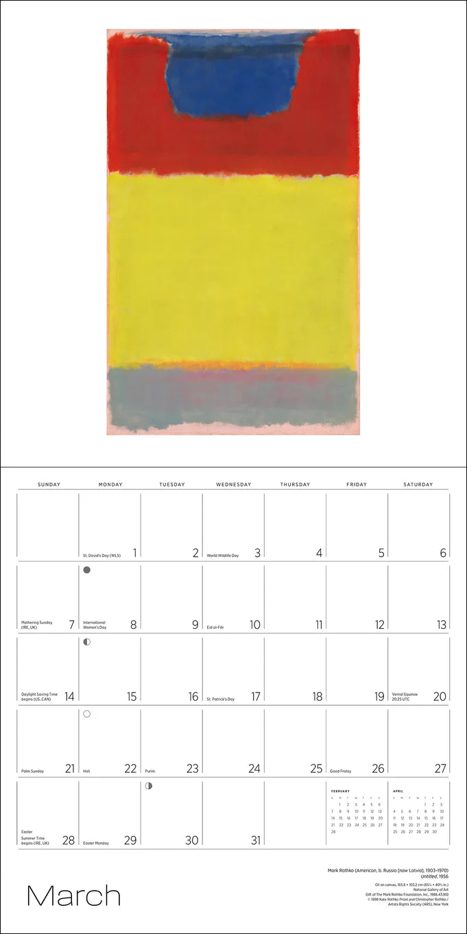 Rothko 2027 Wall Calendar