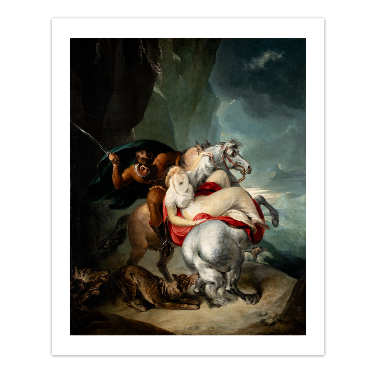 William Hamilton "The Wolves Descending from the Alps" Print